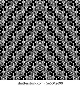 Abstract geometric cubes seamless pattern.