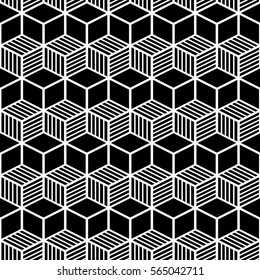 Abstract geometric cubes seamless pattern.