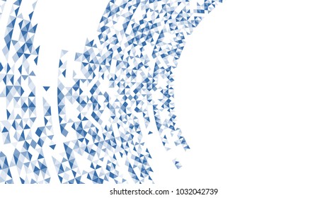 Abstract geometric curve pattern dark blue color illustration isolated on white background with copy space, vector eps 10