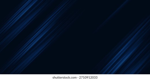 Abstractas tecnología de líneas curvas geométricas sobre fondo azul oscuro. Concepto de movimiento de alta velocidad. Ilustración vectorial