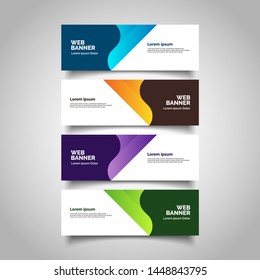 Abstract geometric with curves vector banners. modern template design for web