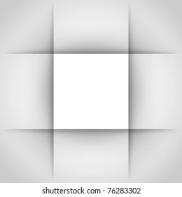 Abstract geometric cut paper with shadow vector background. Eps 10.