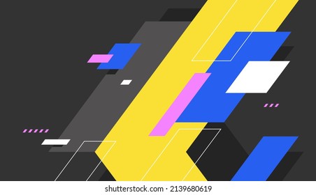 Abstract geometric dark background with colorful sharp shapes vector design