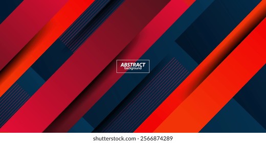 Abstract geometric dark blue and bright red overlapping rectangle theme background for graphic design. Vector Eps10
