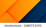 Abstract geometric dark blue and orange square theme overlap background for graphic design. Eps10 vector