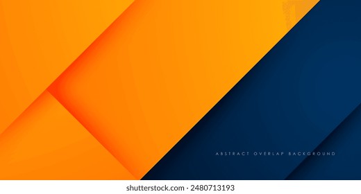 Abstractas geométrico azul oscuro y naranja cuadrado tema superponen el fondo para el Diseño gráfico. Vector Eps10