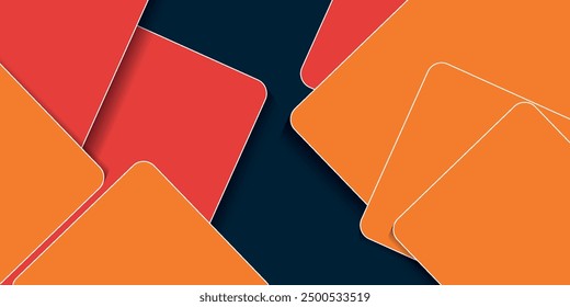 Abstract geometric dark blue and orange triangle theme overlapping background for graphic design. Eps10 vector. vector.