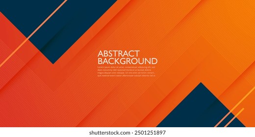 Abstractas geométrico azul oscuro y naranja diagonal tema de traslape de fondo para el Diseño gráfico. Vector Eps10