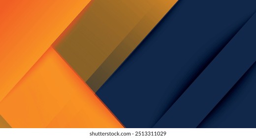 Abstrato geométrico azul escuro e laranja quadrado tema sobrepor fundo para design gráfico. Vetor Eps10