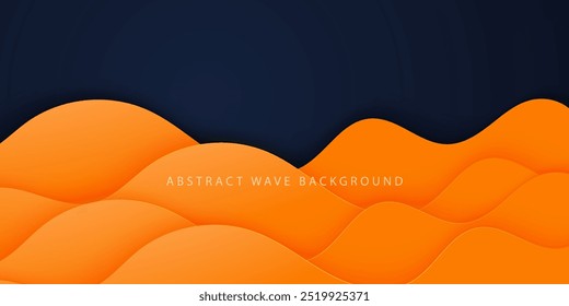 Abstract geometric dark blue and orange wave theme overlap background for graphic design. Eps10 vector