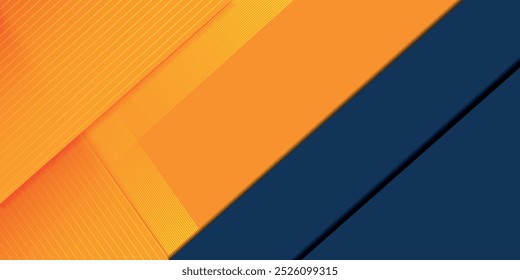 Abstrato geométrico azul escuro e laranja quadrado tema sobrepor fundo para design gráfico.