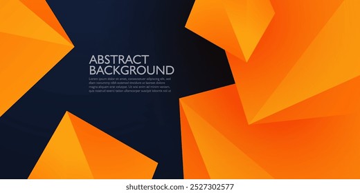 Abstract geometric dark blue and orange triangle theme overlap background for graphic design. Eps10 vector