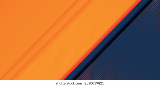 Abstract geometric dark blue and orange square theme overlap background for graphic design. 