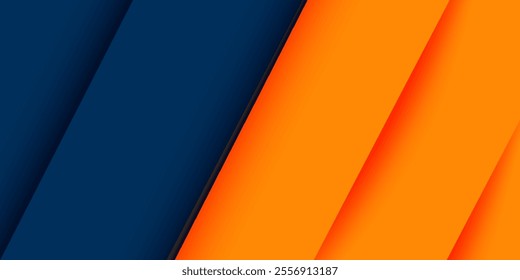 Abstract geometric dark blue and orange square theme overlap background modern