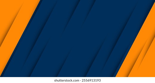 Abstract geometric dark blue and orange square theme overlap background modern