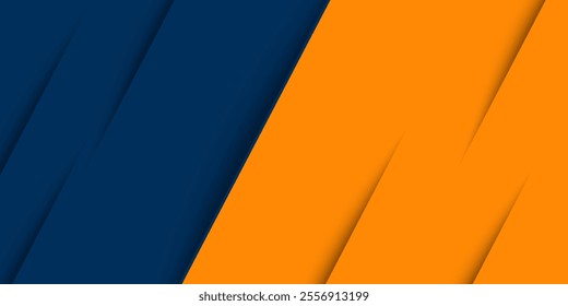 Abstract geometric dark blue and orange square theme overlap background modern