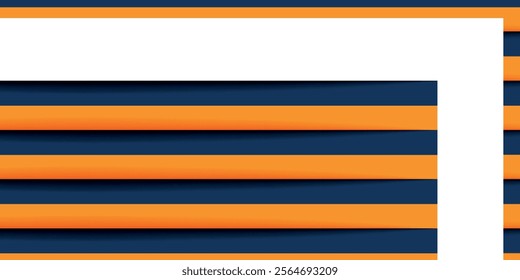Abstract geometric dark blue and orange square theme overlapping background for graphic design. vector illustration.