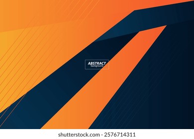 Abstract geometric dark blue and orange square themed overlapping background for graphic design. Vector Eps10