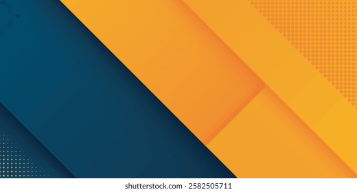 Abstract geometric dark blue and orange square theme overlap background for graphic design. Eps10 vector
