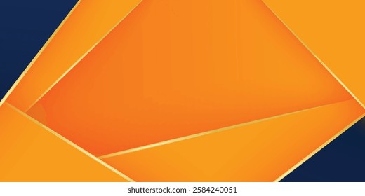 Abstract geometric dark blue and orange square theme overlap background for graphic design. Eps10 vector