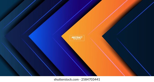 Abstract geometric dark blue and orange square theme overlapping background for graphic design. Vector Eps10