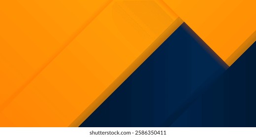 Abstract geometric dark blue and orange square theme overlap background for graphic design.