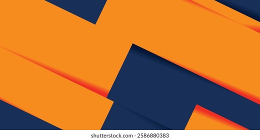Abstract geometric dark blue and orange square theme overlap background for graphic design. Eps10 vector