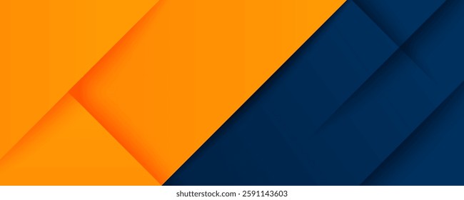 Abstract geometric dark blue and orange square theme overlap background for graphic design. Eps10 vector