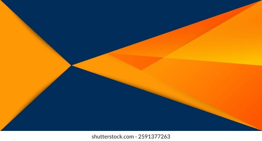 Abstract geometric dark blue and orange square theme overlap background for graphic design.
