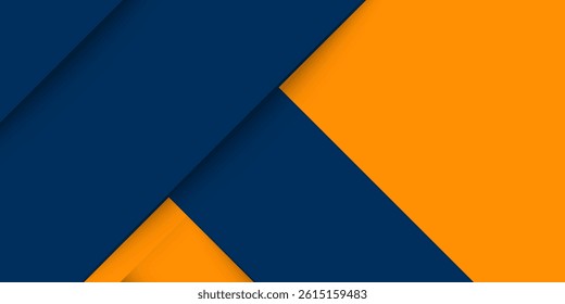 Abstract geometric dark blue and orange square theme overlap background arts modern