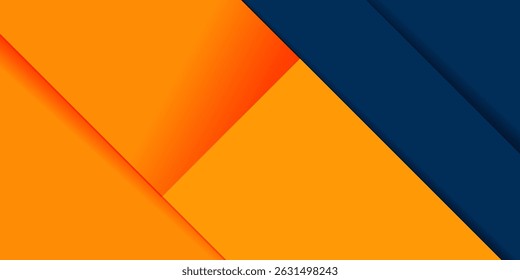 Abstract geometric dark blue and orange square theme overlap background for graphic design. eps10