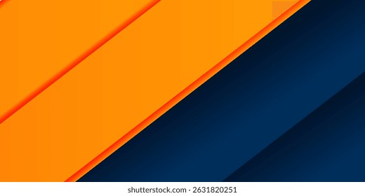 Abstract geometric dark blue and orange square theme overlap background for graphic design