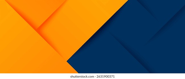 Abstractas geométrico azul oscuro y naranja tema cuadrado traslapan el fondo para el Diseño gráfico. Eps10