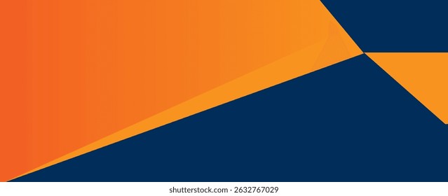 Abstract geometric dark blue and orange square theme overlap background for graphic design.