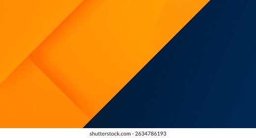 Abstractas geométrico azul oscuro y naranja tema cuadrado traslapan el fondo para el Diseño gráfico. Vector Eps10
