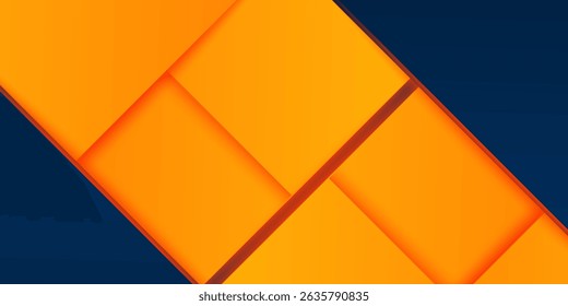 Abstractas geométrico azul oscuro y naranja tema cuadrado traslapan el fondo para el Diseño gráfico. Vector Eps10, moderno.