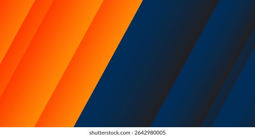 Abstract geometric dark blue and orange square theme overlap background modern