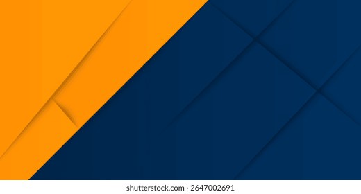 Abstract geometric dark blue and orange square theme overlap background for graphic design. Eps10 vector