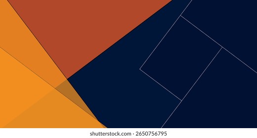 Abstrato geométrico azul escuro e laranja quadrado tema sobrepor fundo para design gráfico. Vetor Eps10