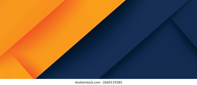 Abstractas geométrico azul oscuro y naranja tema cuadrado traslapan el fondo para el Diseño gráfico. Vector Eps10