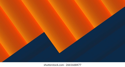 Abstract geometric dark blue and orange square theme overlap background modern simple good art