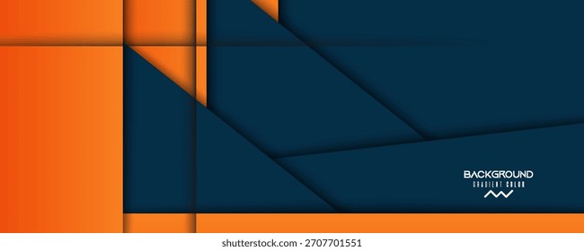 Abstractas geométrico azul oscuro y naranja tema cuadrado traslape de fondo para el Diseño gráfico. Ilustración vectorial