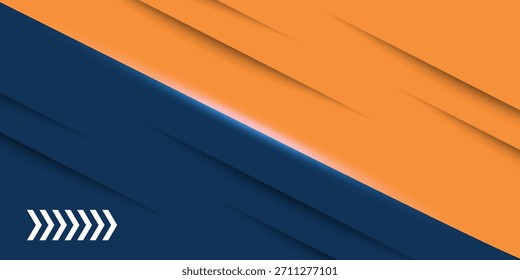 Abstract geometric dark blue and orange square theme overlap background for graphic design.	