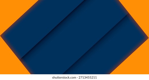Abstrato geométrico azul escuro e laranja quadrado tema sobrepor fundo para design gráfico. Vetor Eps10