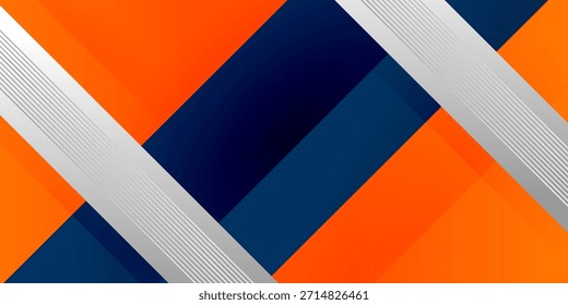Abstractas geométrico azul oscuro y naranja tema cuadrado traslapan el fondo para el Diseño gráfico. Vector Eps10
