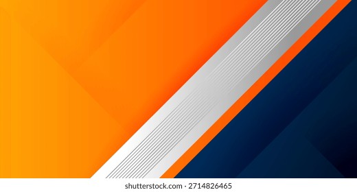 Abstractas geométrico azul oscuro y naranja tema cuadrado traslapan el fondo para el Diseño gráfico. Vector Eps10