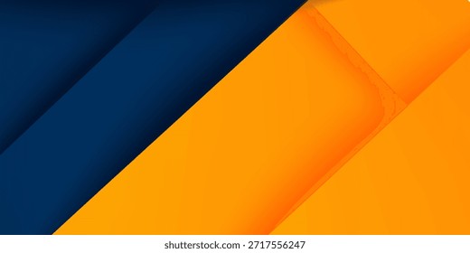 Abstrakte geometrische dunkelblaue und orangefarbene quadratische Thema überlappen Hintergrund für Grafik-Design. EPS10-Vektor
