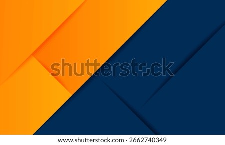 Abstract geometric dark blue and orange square theme overlap background for graphic design. Eps10 vector