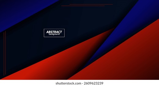Abstract geometric dark blue and red square theme overlapping background for graphic design. Vector Eps10