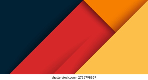 Abstractas geométrico azul oscuro, rojo y naranja tema cuadrado traslape de fondo para el Diseño gráfico. Vector Eps10
